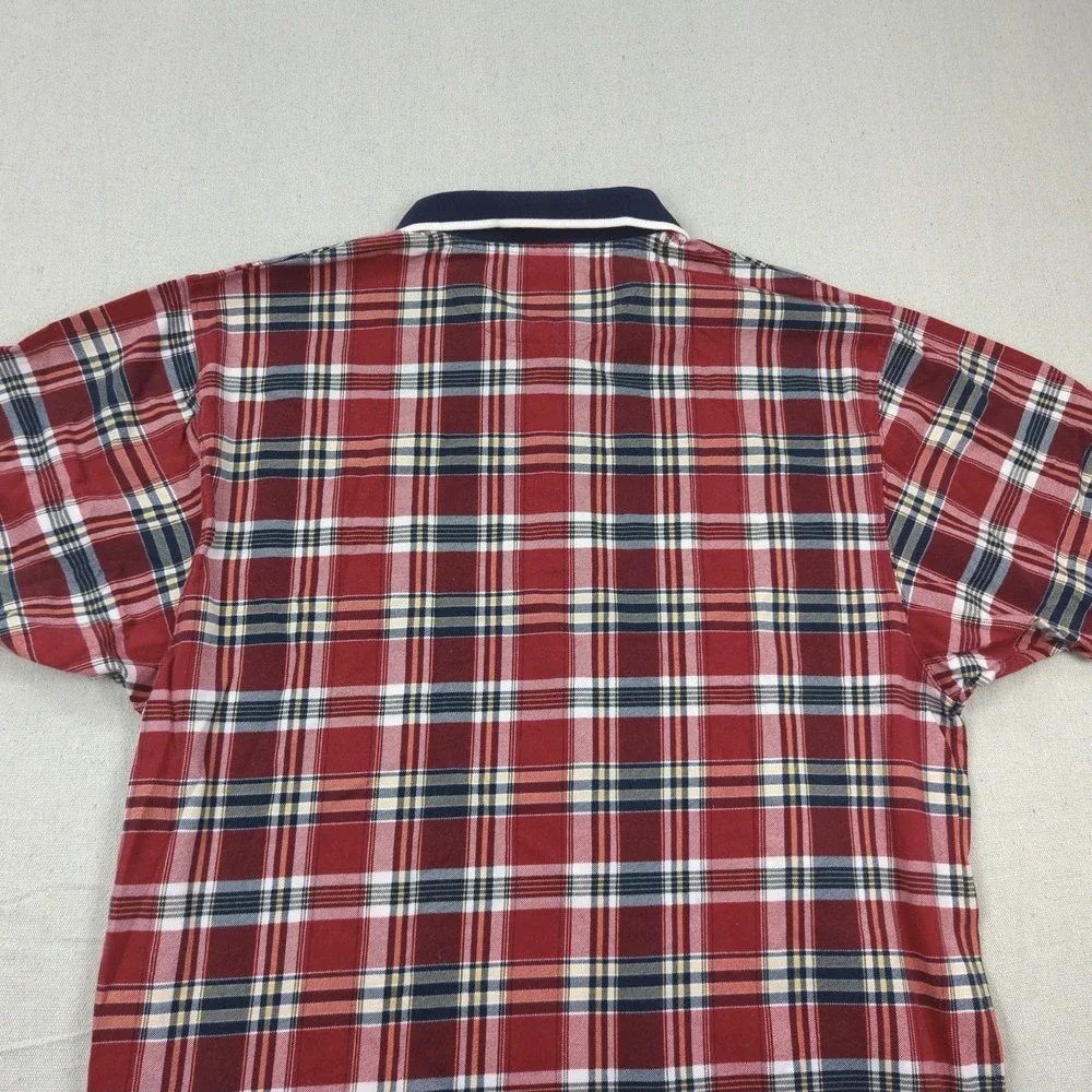 Vintage Chaps Ralph Lauren Shirt Large Red Tartan Plaid Preppy Casual‎